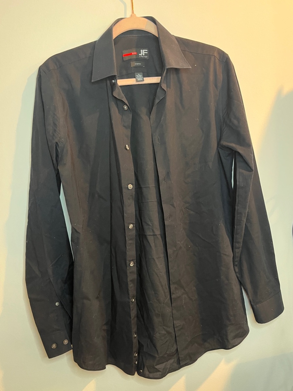 J. Ferrar Black Slim Stretch Long Sleeve Shirt